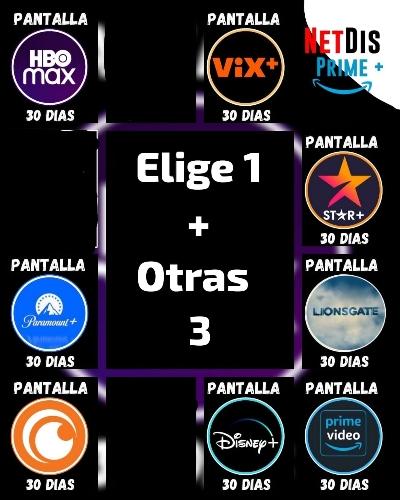Imagen 1 de Combo 4: Elige 1 + Otras 3 (VIX - HBO + Amazon + Disney - Páramount - Cruchyroll)