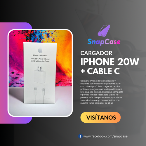 Imagen 1 de Cargador 20w + cable tipo c lightning