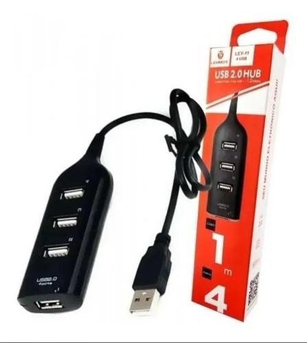Imagem 1 de 0HUB USB 2.0 LEHMOX LEY-11 4 Entradas USB tipo A Fêmea Cabo 1m