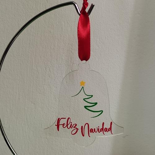Imagen 1 de Adorno navideño acrílico 3" en forma de campana