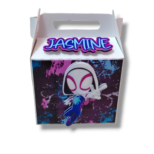 Imagen 1 de Caja cumpleaños 3D personalizada pequeña Ghost Spider