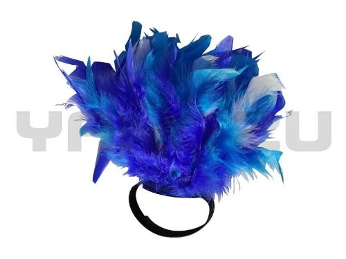 Imagen 1 de ADORNO CON PLUMAS DE COLORES AZUL / BLANCO (PEGA PEGA)