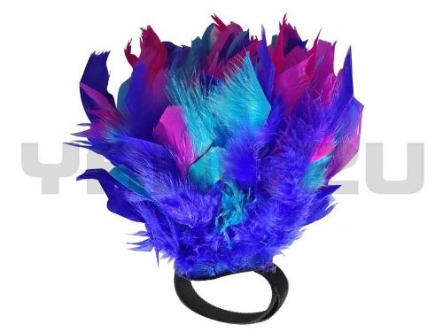 Imagen 1 de ADORNO CON PLUMAS DE COLORES AZUL / FUCSIA (PEGA PEGA)