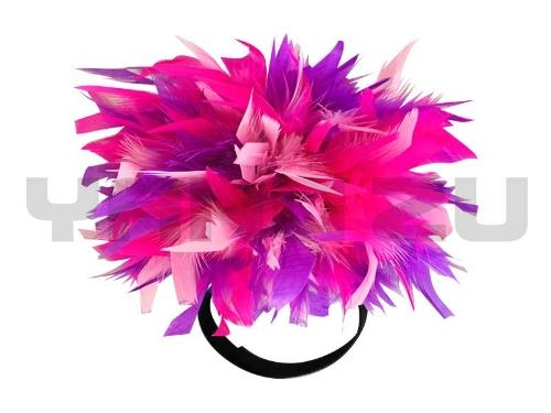 Imagen 1 de ADORNO CON PLUMAS DE COLORES LILA/FUCSIA (PEGA PEGA)