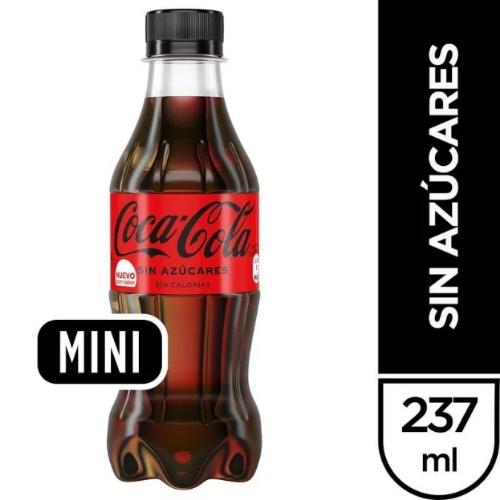 Imagen 1 de Coca cola mini de 237ml sin azúcar.