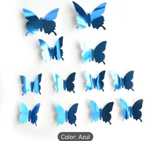 Imagen 1 de 12pcs Pegatinas de Marposa azul 