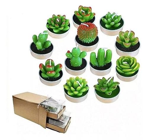 Imagen 1 de 12 pcs mini velas decorativas Suculentas. 