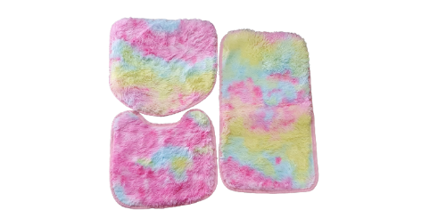 Imagen 1 de Alfombra p/ baño colorida - 3 piezas 