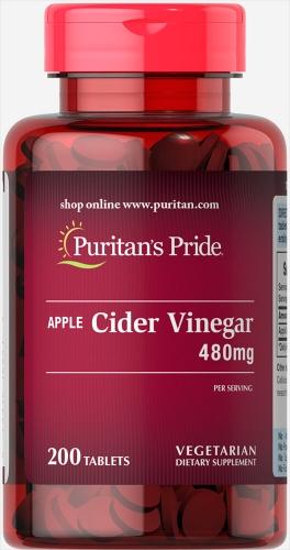 Imagen 1 de Apple Cider Vinegar 480mg 200 tabletas