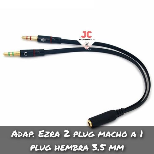 Imagen 1 de Adaptador Ezra 2 plug macho a 1 plug hembra 3.5 mm