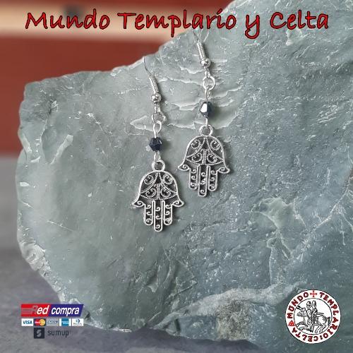 Imagen 1 de Aros colgante mano de fatima