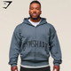 PREVENTA Collegiate Script Zip Up Hoodie - Iron Blue (XL)