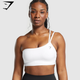 One Shoulder Sports Bra - White(S )