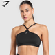 Halter Neck Sports Bra - Black(S)
