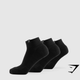 Woven Tab Quarter Socks 3pk - Black Small