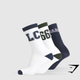 Collegiate Crew Socks 3pk- White/Heavy Blue/Trail Green (S)