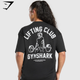 Lifting Club Graphic Oversized T-Shirt - Black(XS)