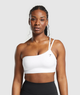 One Shoulder Sports Bra - White (M)