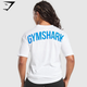 Power Oversized T-Shirt - White/Barbell Blue(M))