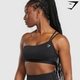 One Shoulder Sports Bra - Black (S)