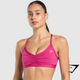Ruched Strappy Sports Bra - Winning Pink(M)