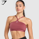 Halter Neck Sports Bra - Washed Berry Pink(S)