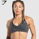 Power x T Back Sports Bra - Asphalt Grey/Onyx Grey(S)