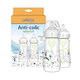 Dr. Brown's Natural Flow Anti-Colic Options Wide-Neck Baby Bottle Designer Edition Bottles, Dino Decos, 9oz/270mL, Level 1 Nipple, 2-Pack, 0m