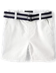 Children's Place - Pantalones Cortos con correa - 3T- Blanco