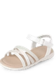Children's Place - Sandalias - Glitter Blanco - Talla 6
