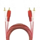 (M) 625RCA DXR 081-370 2 PLUGS DE 6 METROS CABLE PARA AUDIO ROJO TRANSPARENTE CON PLUGS DORADOS