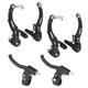 Frenos para bicicleta V-brake 110 mm negro de fierro con, palanca, cables y fundas S. Shine