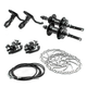 Frenos de disco para bicicleta kit 160mm mazas 36 hoyos de aluminio, con cables y palancas