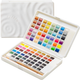 Meeden Set pintura de acuarela de 96 colores en caja portátil, con pincel, lápiz de boceto, 2 esponjas, un borrador y una paleta desmontable para mezclar