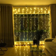 Cortina LED amarilla