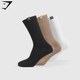Woven Tab Crew Sock 3pk- White/Soul Brown/Black(S)