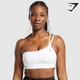One Shoulder Sports Bra - White(S)