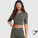 Everyday Seamless Crop Top - Strength Green (M)