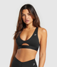 Peek A Boo Sports Bra - Black(S)