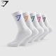 Crew Socks 5pk - Blue/Purple/Teal/Pink/Orange(S)