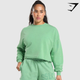 Collegiate Shadow Washed Midi Sweatshirt - Lagoon Green(S)