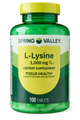 L- lysine 1000 mg, 100 Unidades spring valley