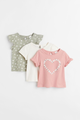 Blusa Rosa corazon, blanca, verde floral 3T