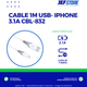 CABLE 1M USB- IPHONE 3.1A CBL-832