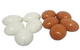 HUEVOS PLASTICO - BLANCO Y MARRON