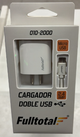 Cargador Fulltotal Doble  con cable micro usb