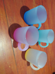 TAZAS DE VIDRIO ESMERILADO CON COLOR DE FONDO