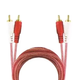 625RCA DXR 081-370 2 PLUGS DE 6 METROS CABLE PARA AUDIO ROJO TRANSPARENTE CON PLUGS DORADOS