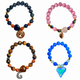 Pulseras elasticas de piedra con acero