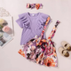 BB2-Blusa lila y falda de tiras floreada talla 18-24m